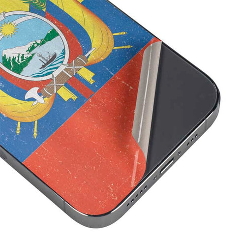 Ecuador Flag Distressed iPhone 16e Skin